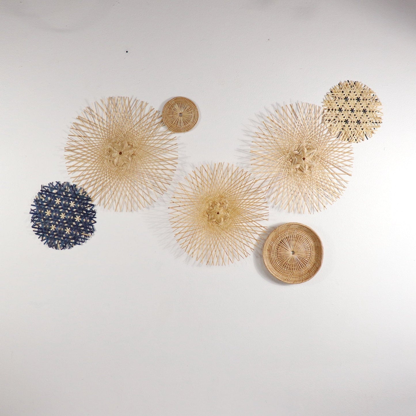 Lin La Da - Bamboo And Rattan Wall Hanging Decor Set Of 7 By Thaihome | Wall Art | Modishstore