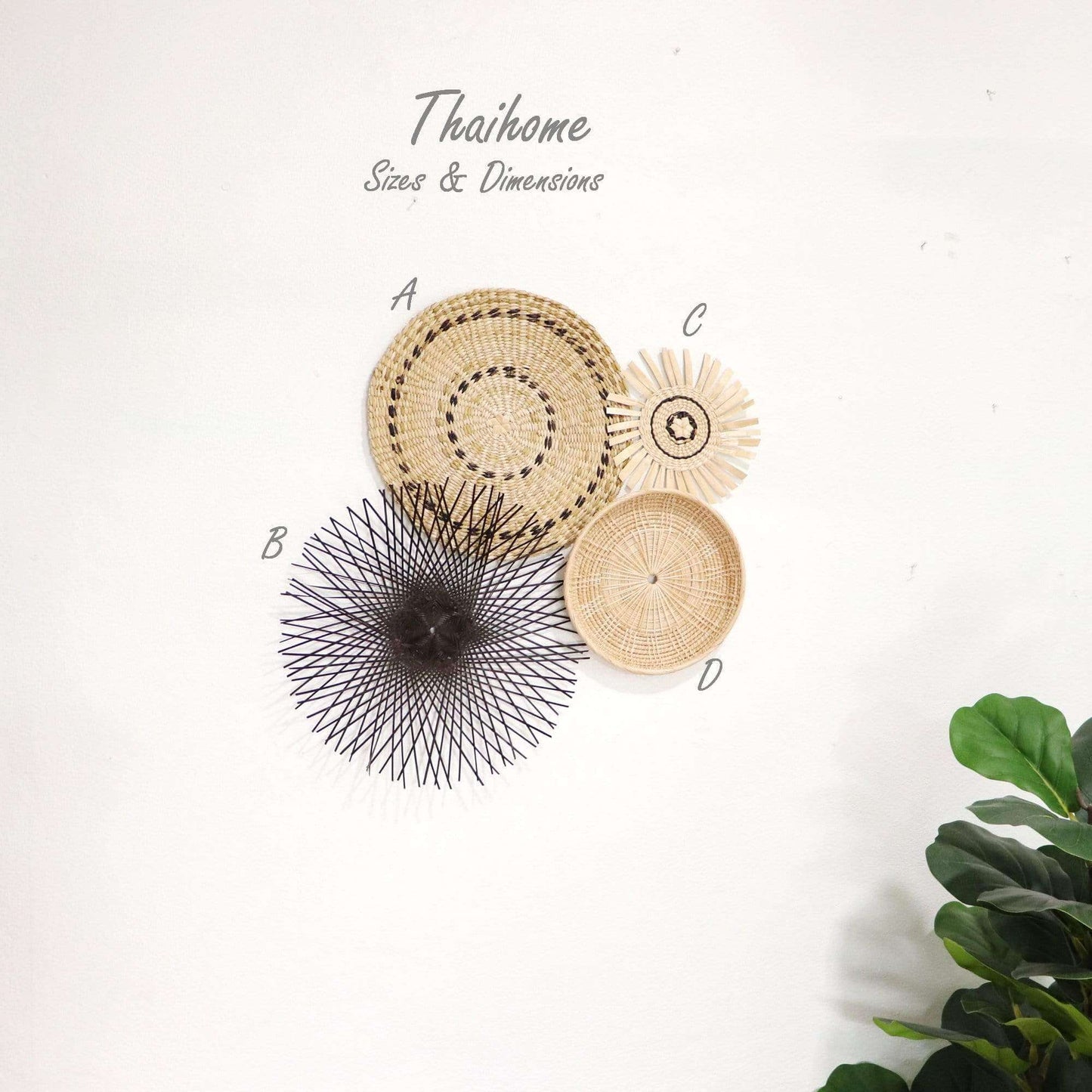 Kun Cha Na - Wall Hanging DeCor (Set Of 4) By Thaihome | Wall Decor | Modishstore - 2