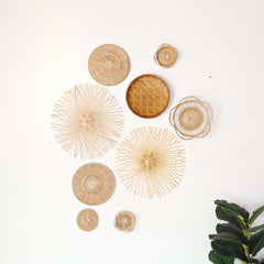 Ka Tin - Bamboo Wall Hanging Set Of 9 By Thaihome