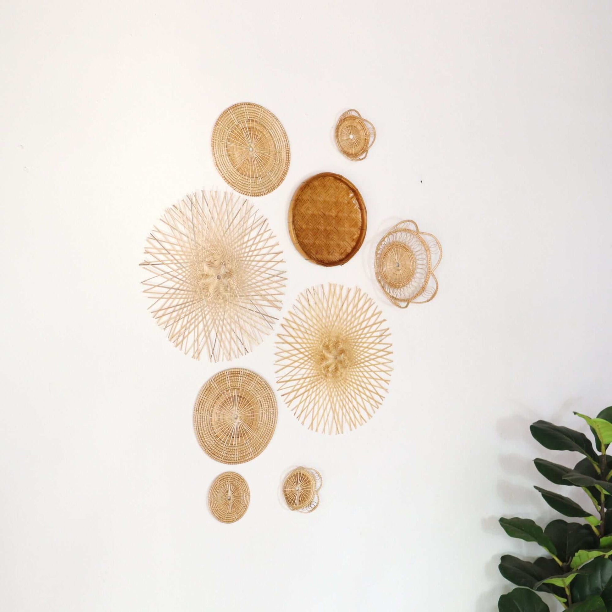 Ka Tin - Bamboo Wall Hanging Set Of 9 By Thaihome | Wall Art | Modishstore - 4