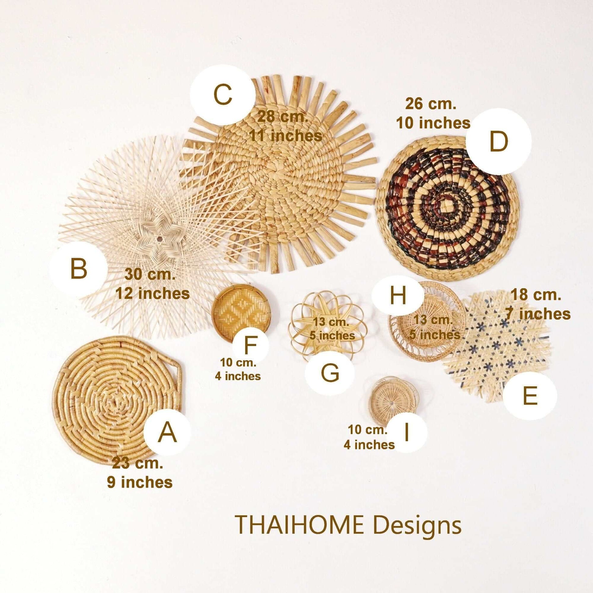 Kang Wan - Wall Hanging DeCor (Set Of 9) By Thaihome | Wall Decor | Modishstore - 2