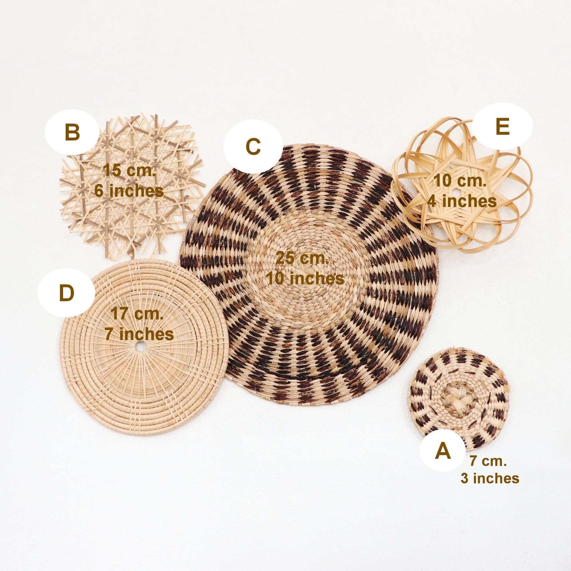 La Pat - Boho Rattan Wall Hanging (Set Of 5) By Thaihome | Wall Decor | Modishstore - 2