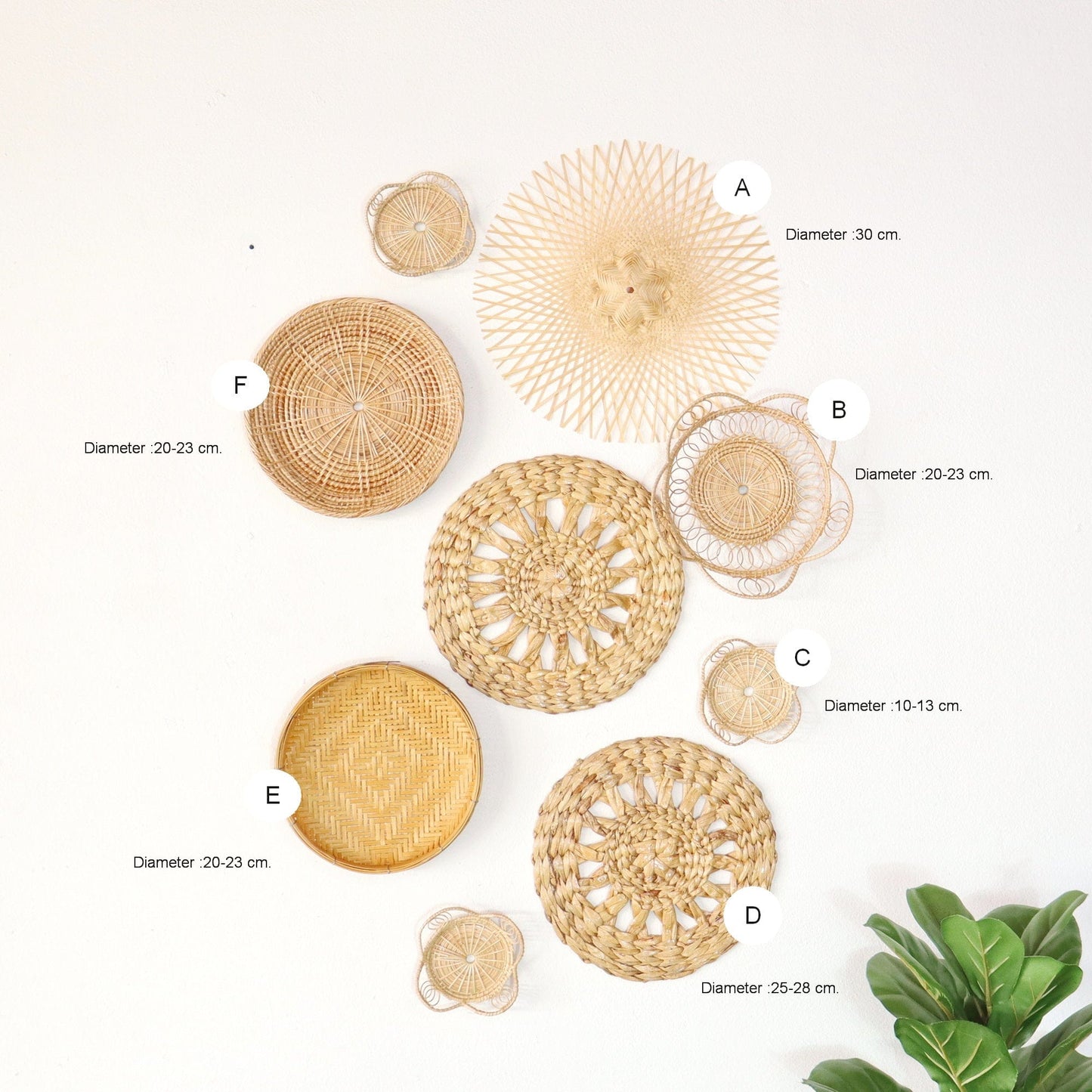 Lan La Rid - Wall Hanging DeCor Set Of 8 By Thaihome | Wall Decor | Modishstore - 2