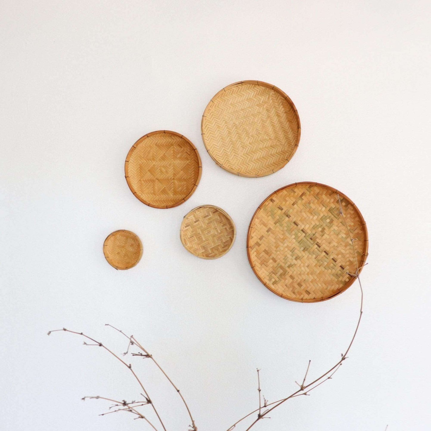 Nara - Bamboo Wall Hanging Art  Decor Set Of 5 By Thaihome | Wall Decor | Modishstore - 5