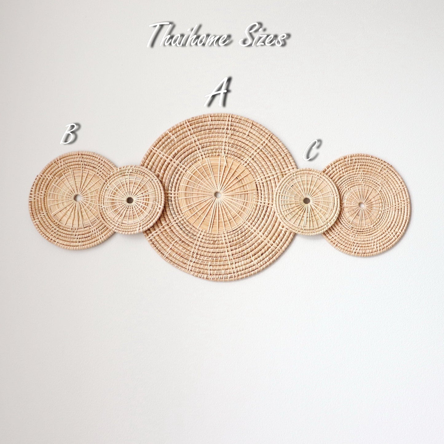 Sa La - Rattan Wall Hanging DeCor (Set Of 5) By Thaihome | Wall Decor | Modishstore - 2