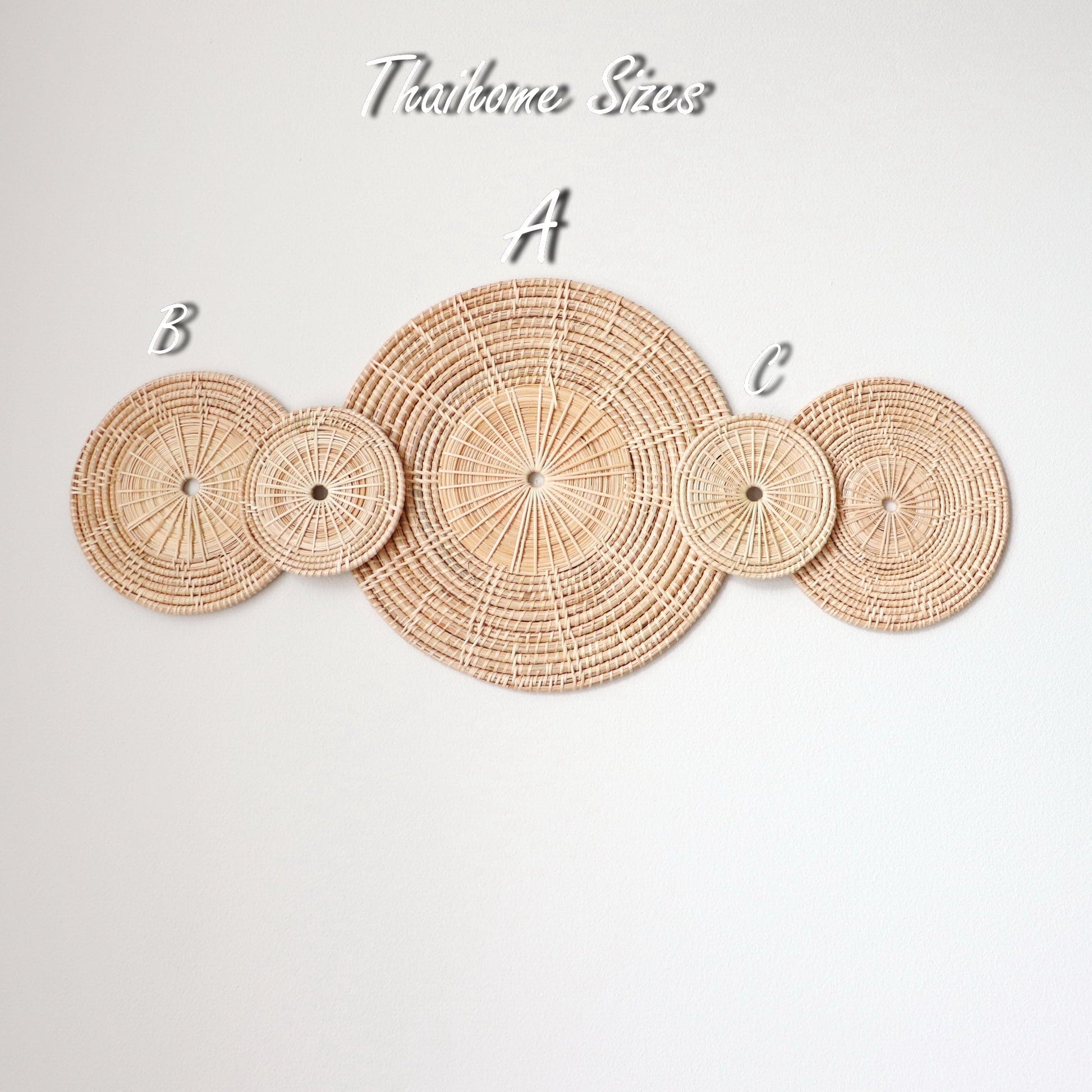 Sa La - Rattan Wall Hanging DeCor (Set Of 5) By Thaihome | Wall Decor | Modishstore - 2