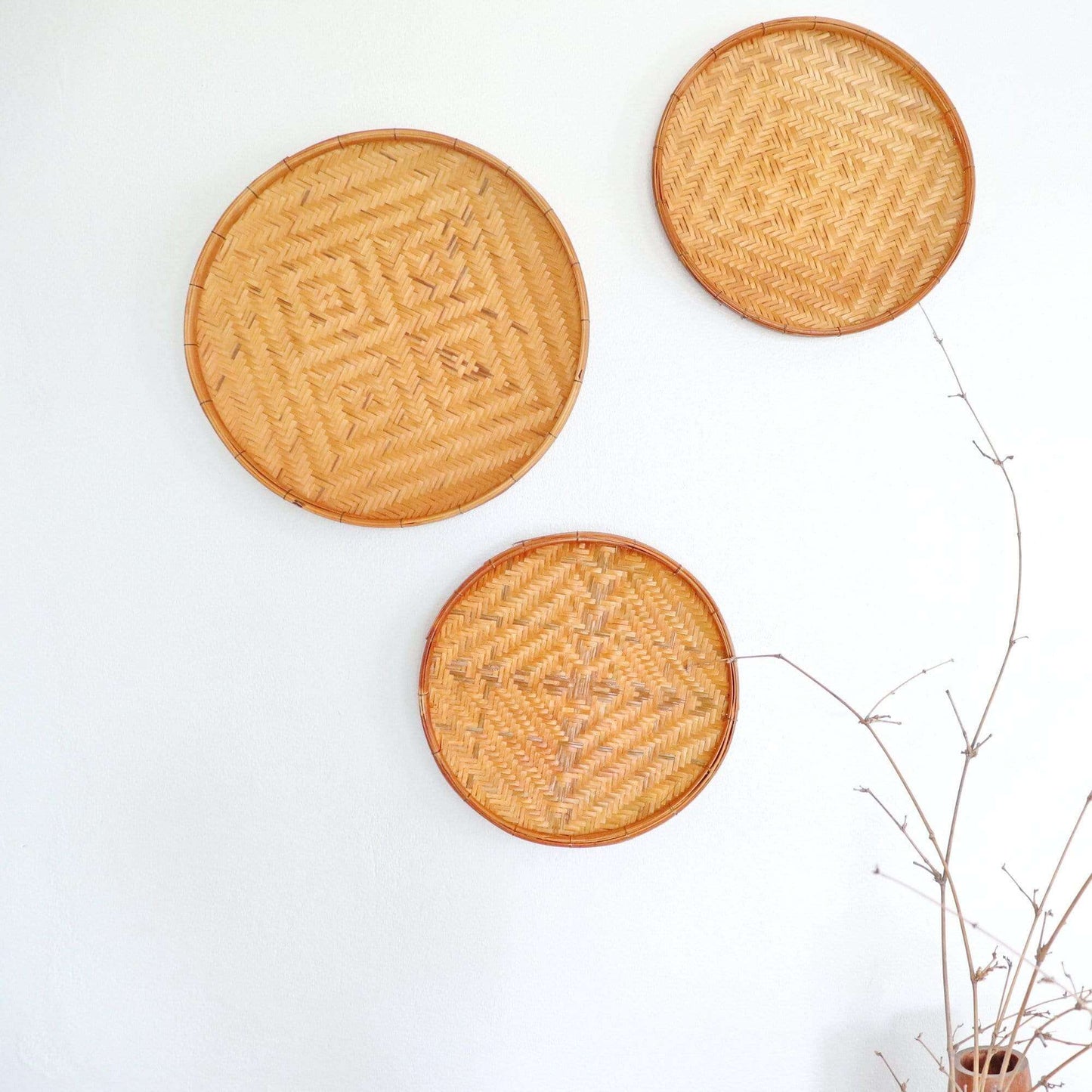 Wall Hanging Decor Bamboo Plates Decorative Wall Plates Sets Traditional Decoration Southwestern