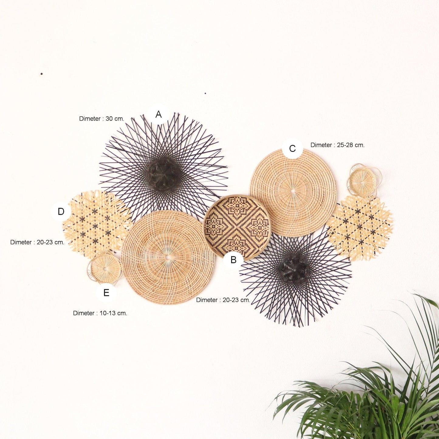 Wall Hanging DeCor Set Of 9 - Da Mi Ka By Thaihome | Wall Decor | Modishstore - 2