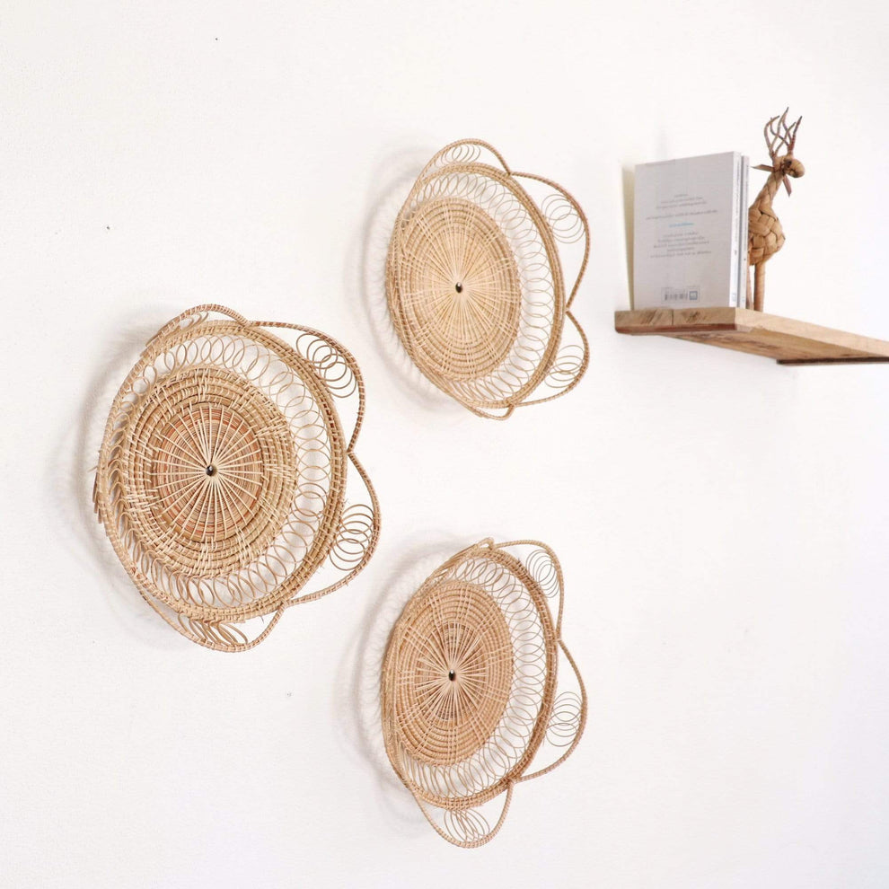 Wan Jai - Rattan Wall Hanging Decor (Set Of 3) By Thaihome | Wall Decor | Modishstore - 4