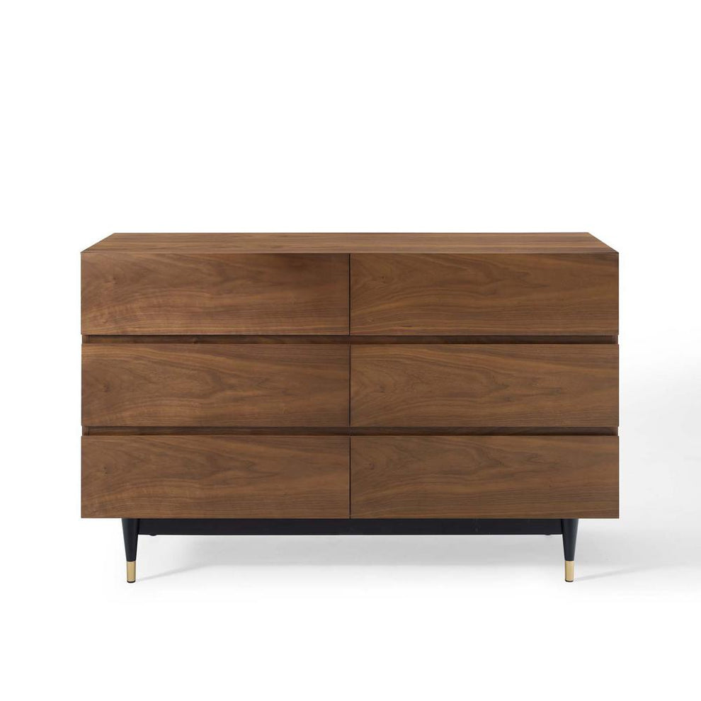 Modway Caima 6-Drawer Dresser in Walnut - MOD-6189 | Dressers | Modishstore - 3