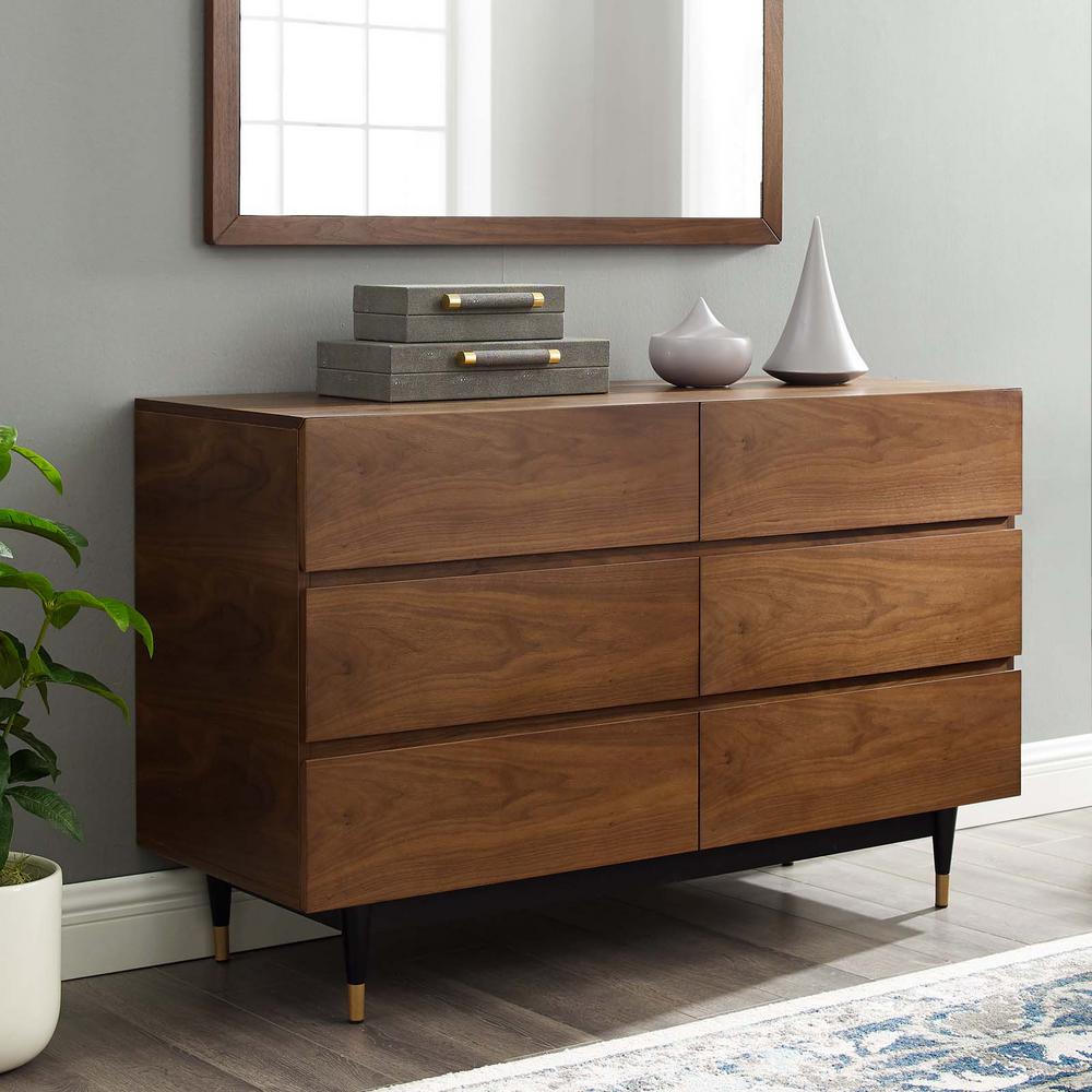 Modway Caima 6-Drawer Dresser in Walnut - MOD-6189 | Dressers | Modishstore - 1