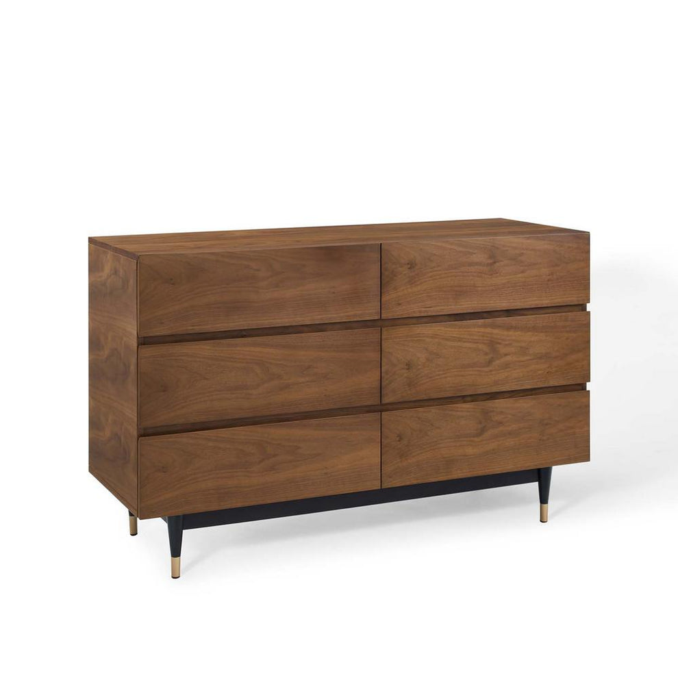 Modway Caima 6-Drawer Dresser in Walnut - MOD-6189 | Dressers | Modishstore - 6