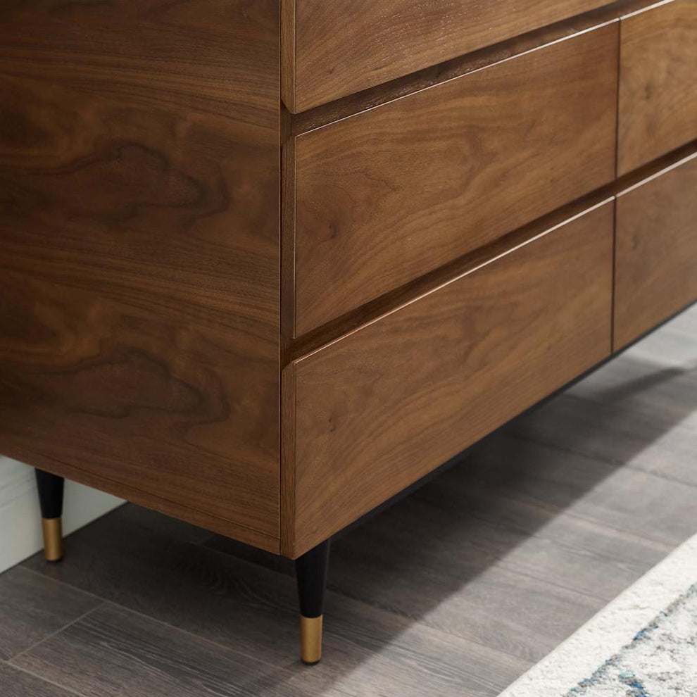 Modway Caima 6-Drawer Dresser in Walnut - MOD-6189 | Dressers | Modishstore - 7