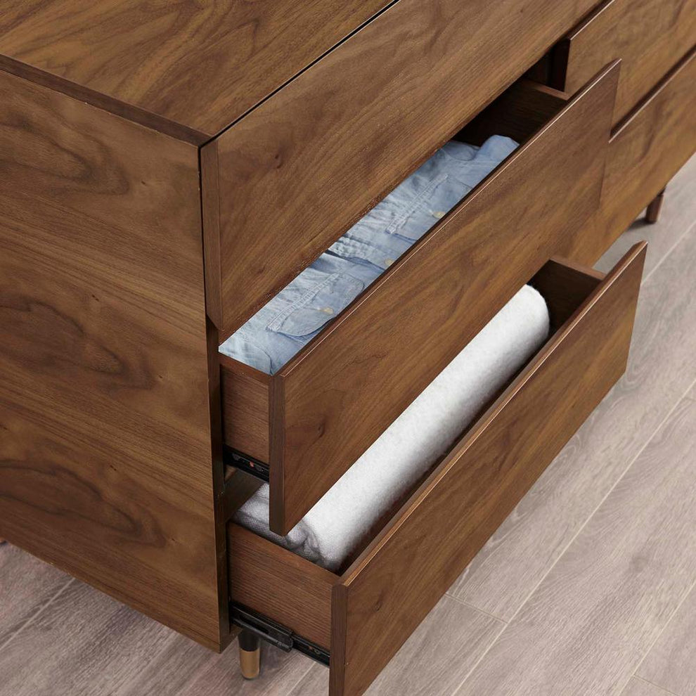 Modway Caima 6-Drawer Dresser in Walnut - MOD-6189 | Dressers | Modishstore - 8