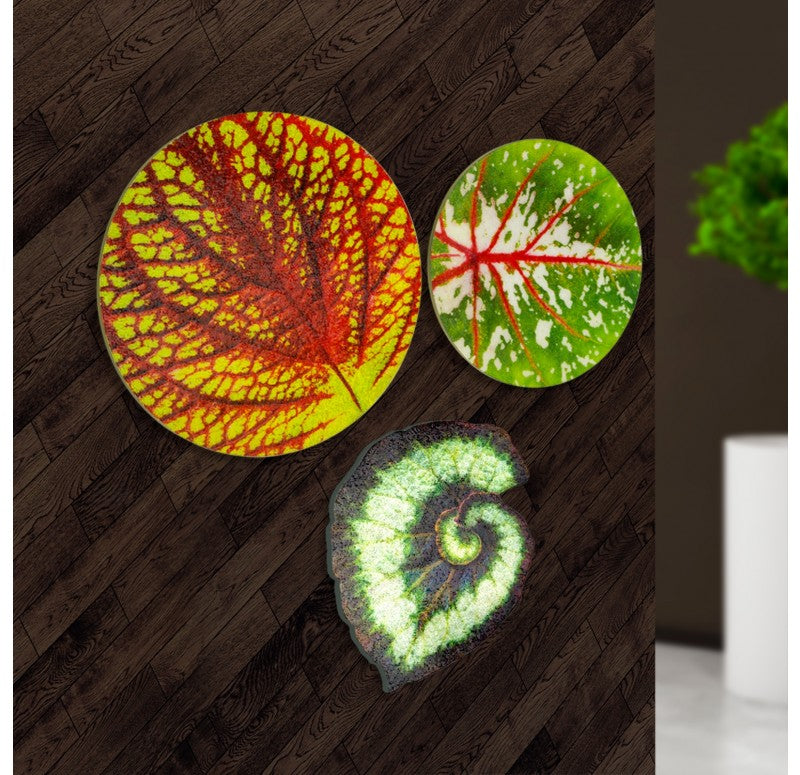 Mosaic Caladium Disc Pink Wall Art, 16"D by Gold Leaf Design Group | Wall Decor | Modishstore - 2