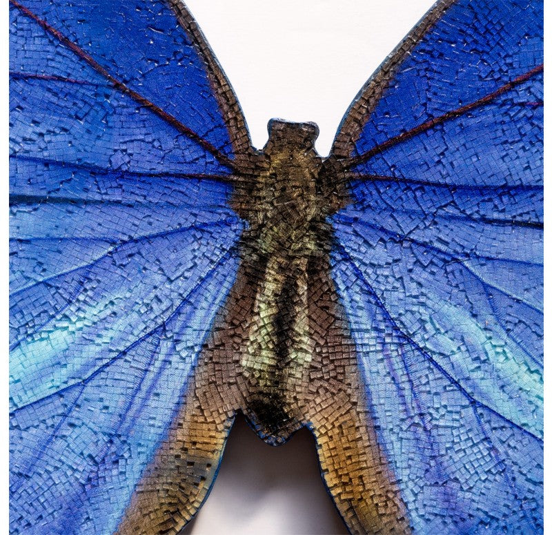 Mosaic Butterfly Blue Morpho Wall Art, 30"W by Gold Leaf Design Group | Wall Decor | Modishstore - 3