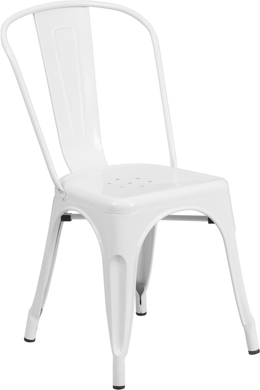 Flash Furniture Metal Indoor-Outdoor Stackable Chair | Outdoor Chairs | Modishstore - 2