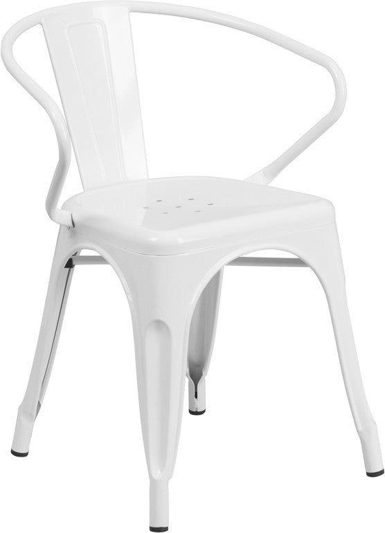 Flash Furniture Metal Indoor-Outdoor Chair With Arms | Outdoor Chairs | Modishstore - 2