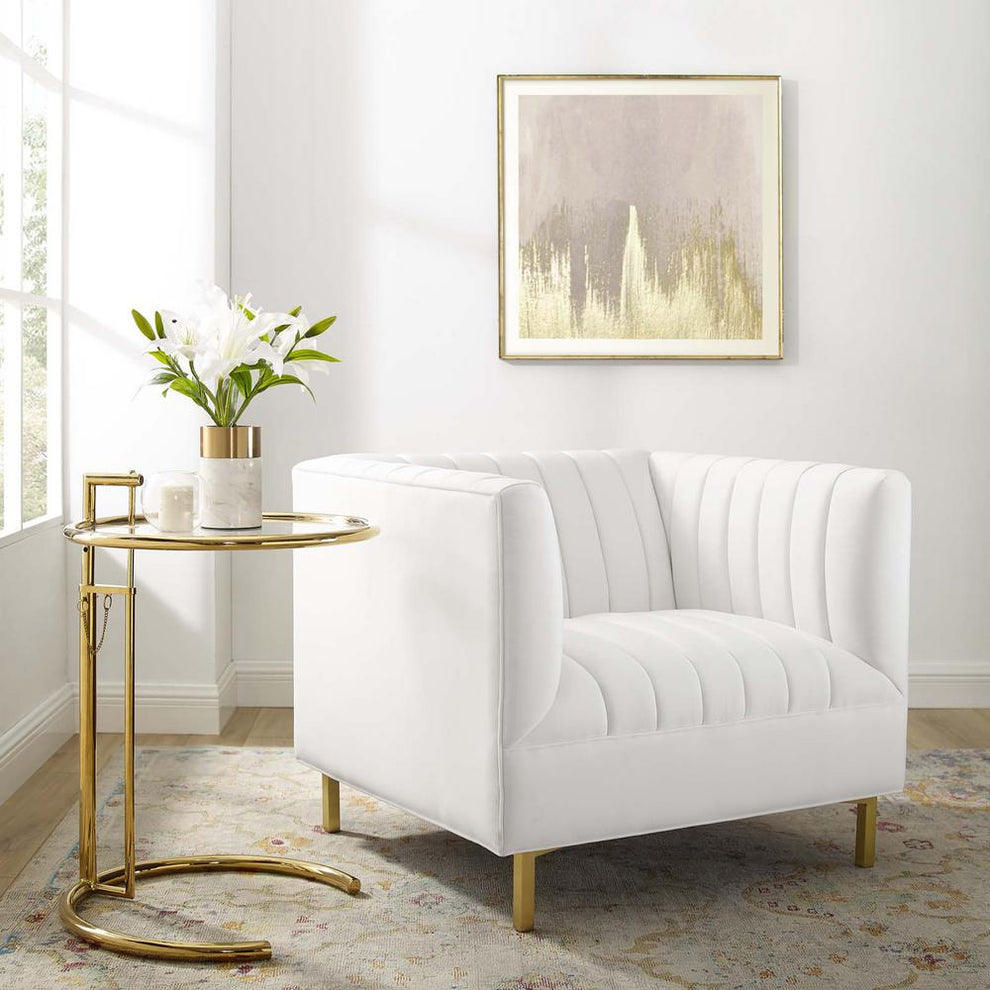 Modway Shift Channel Tufted Performance Velvet Armchair - EEI-4130 | Armchairs | Modishstore - 21