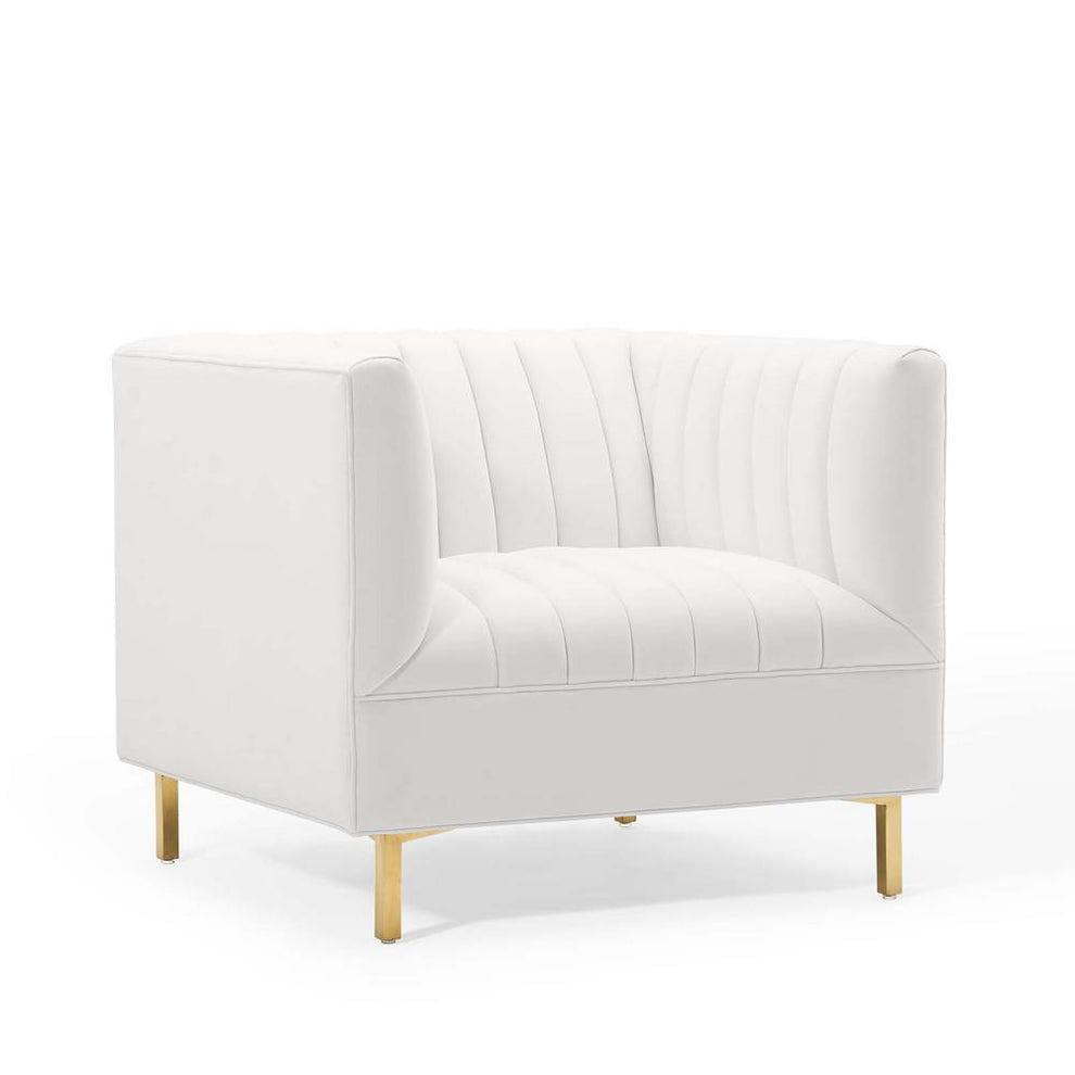 Modway Shift Channel Tufted Performance Velvet Armchair - EEI-4130 | Armchairs | Modishstore - 26