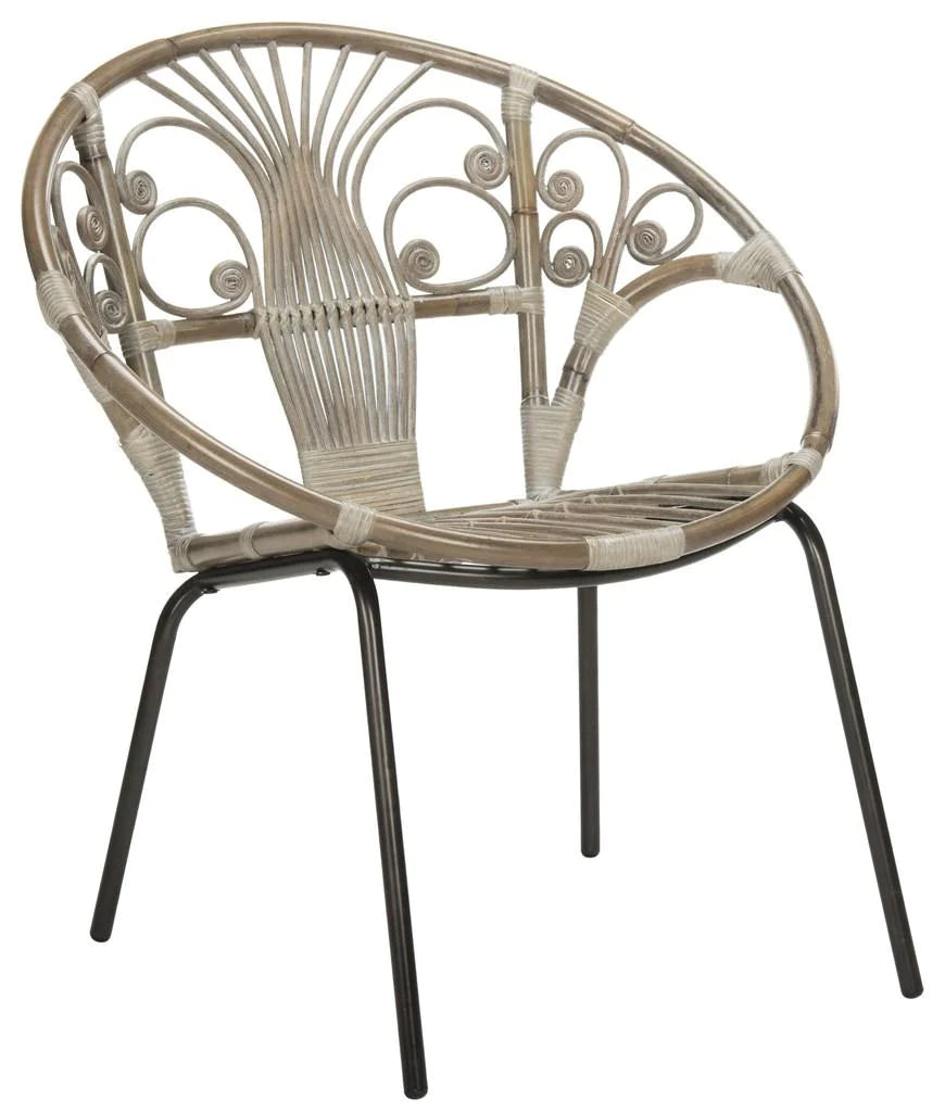 Safavieh Carlson Rattan Accent Chair - Gray | Accent Chairs | Modishstore - 4