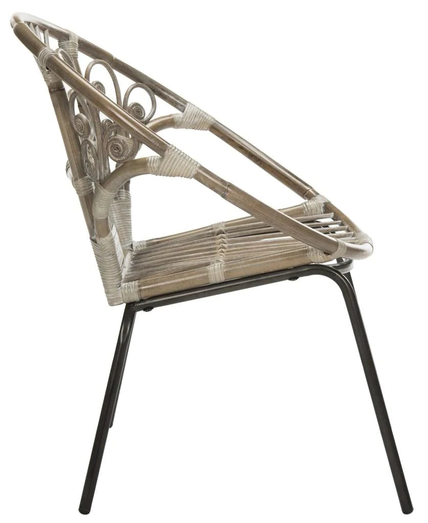 Safavieh Carlson Rattan Accent Chair - Gray | Accent Chairs | Modishstore - 3