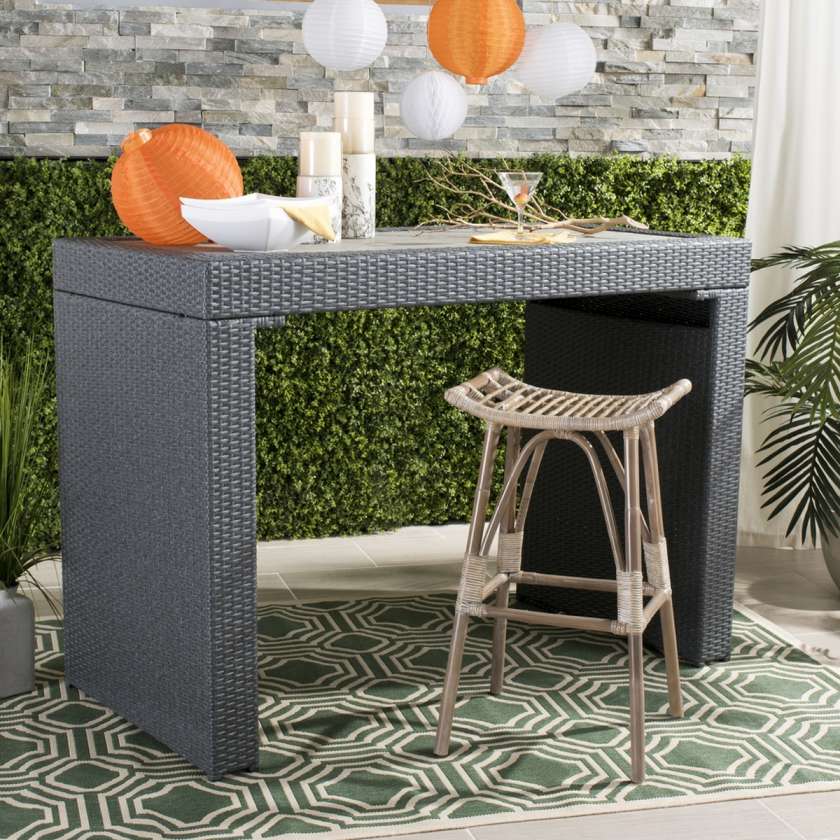 Safavieh Leda Rattan Bar Stool | Bar Stools | Modishstore - 2
