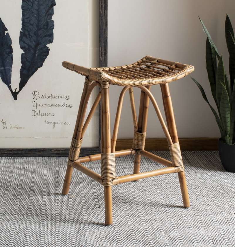 Safavieh Leda Rattan Counter Stool | Counter Stools | Modishstore - 2