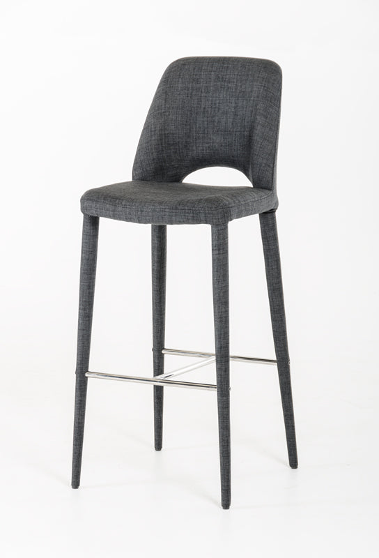 Vig Furniture Modrest Williamette Modern Dark Grey Fabric Bar Stool | Modishstore | Bar Stools