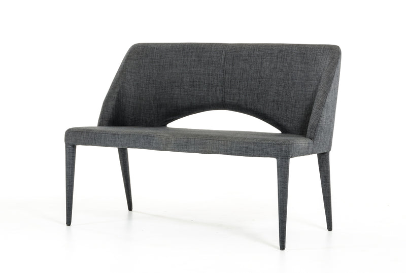 Vig Furniture Modrest Williamette Modern Dark Grey Fabric Bench | Modishstore | Stools & Benches
