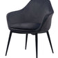 Modrest Wilson - Modern Grey Velvet & Black Dining Chair | Modishstore | Dining Chairs