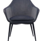 Modrest Wilson - Modern Grey Velvet & Black Dining Chair