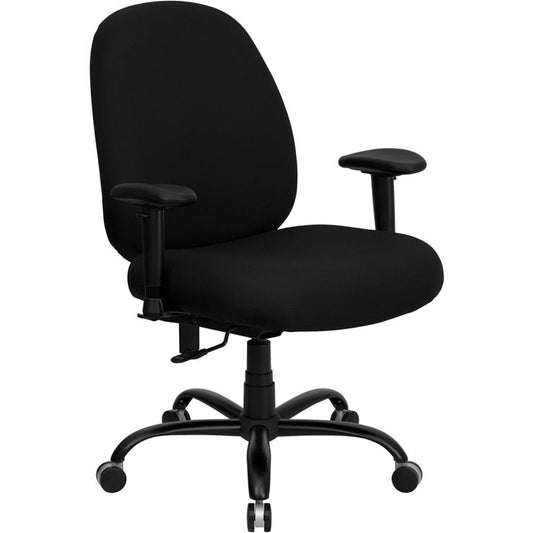 Hercules Series Big & Tall 400 Lb. Rated Black Fabric Executive Ergonomic Office Chair With Adjustable Back And Arms By Flash Furniture | Office Chairs | Modishstore