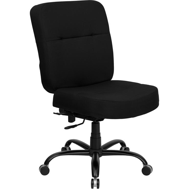 Hercules Series Big & Tall 400 Lb. Rated Black Fabric Executive Swivel Ergonomic Office Chair With Rectangular Back By Flash Furniture | Office Chairs | Modishstore - 1