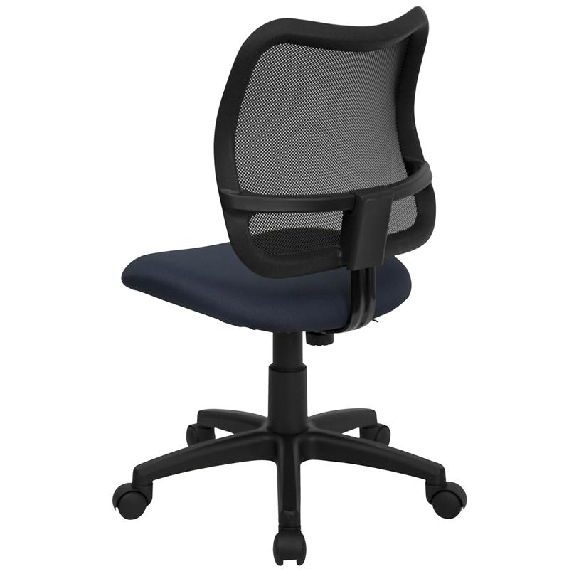 Mid-Back Navy Blue Mesh Swivel Task Office Chair By Flash Furniture | Office Chairs | Modishstore - 3
