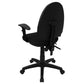 Mid-Back Black Fabric Multifunction Swivel Ergonomic Task Office Chair With Adjustable Lumbar Support & Arms By Flash Furniture | Office Chairs | Modishstore - 3