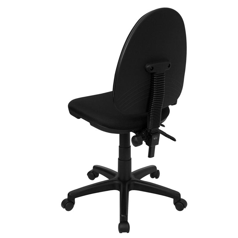Mid-Back Black Fabric Multifunction Swivel Ergonomic Task Office Chair With Adjustable Lumbar Support By Flash Furniture | Office Chairs | Modishstore - 3
