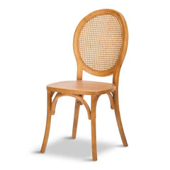 Wood Round Rattan Back Chair - Medium Set Of 4 By Atlas