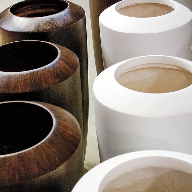 Fiberglass Large Barrel Wood Grain, GLOSS By Gold Leaf Design Group | Planters, Troughs & Cachepots |  Modishstore - 3