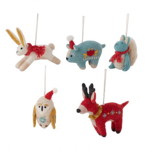 Woodland Holiday Ornament Set Of 6 By Accent Decor | Ornaments | Modishstore - 1