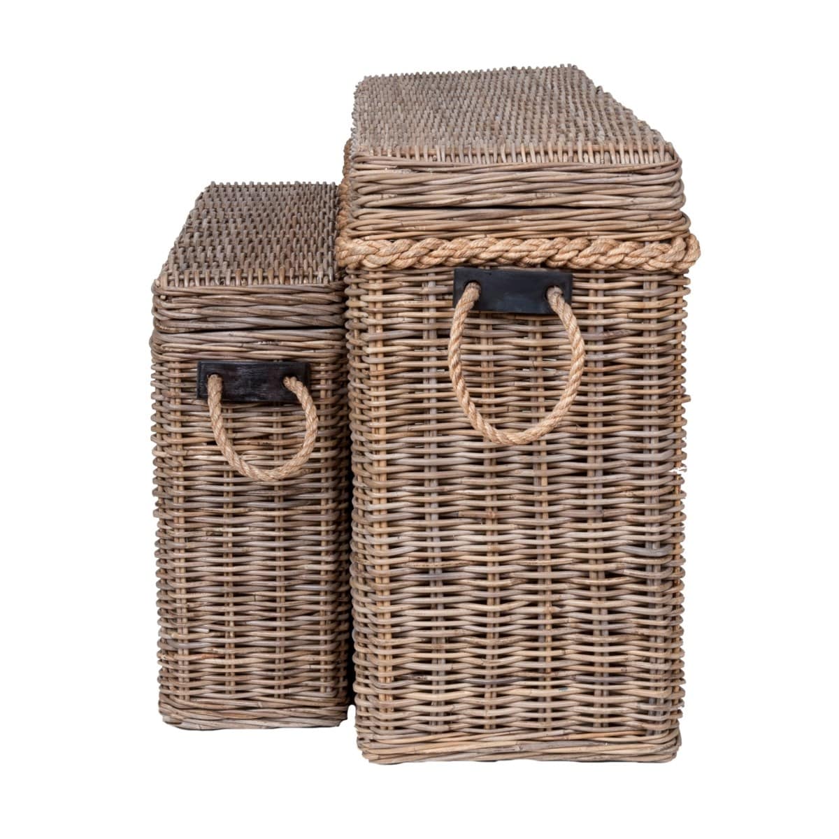 Sabrina Rattan Basket Console set of 2 W/Storage by Jeffan | Bins, Baskets & Buckets | Modishstore - 11