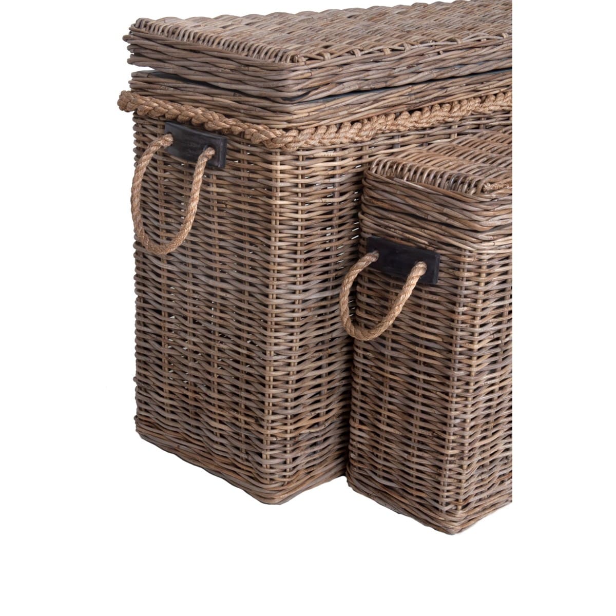 Sabrina Rattan Basket Console set of 2 W/Storage by Jeffan | Bins, Baskets & Buckets | Modishstore - 12