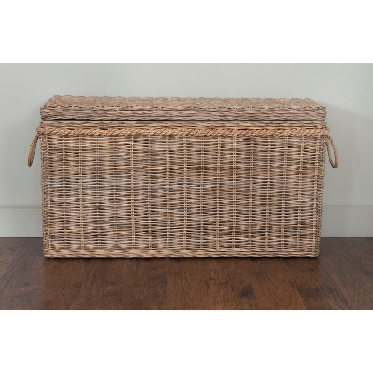 Sabrina Rattan Basket Console set of 2 W/Storage by Jeffan | Bins, Baskets & Buckets | Modishstore