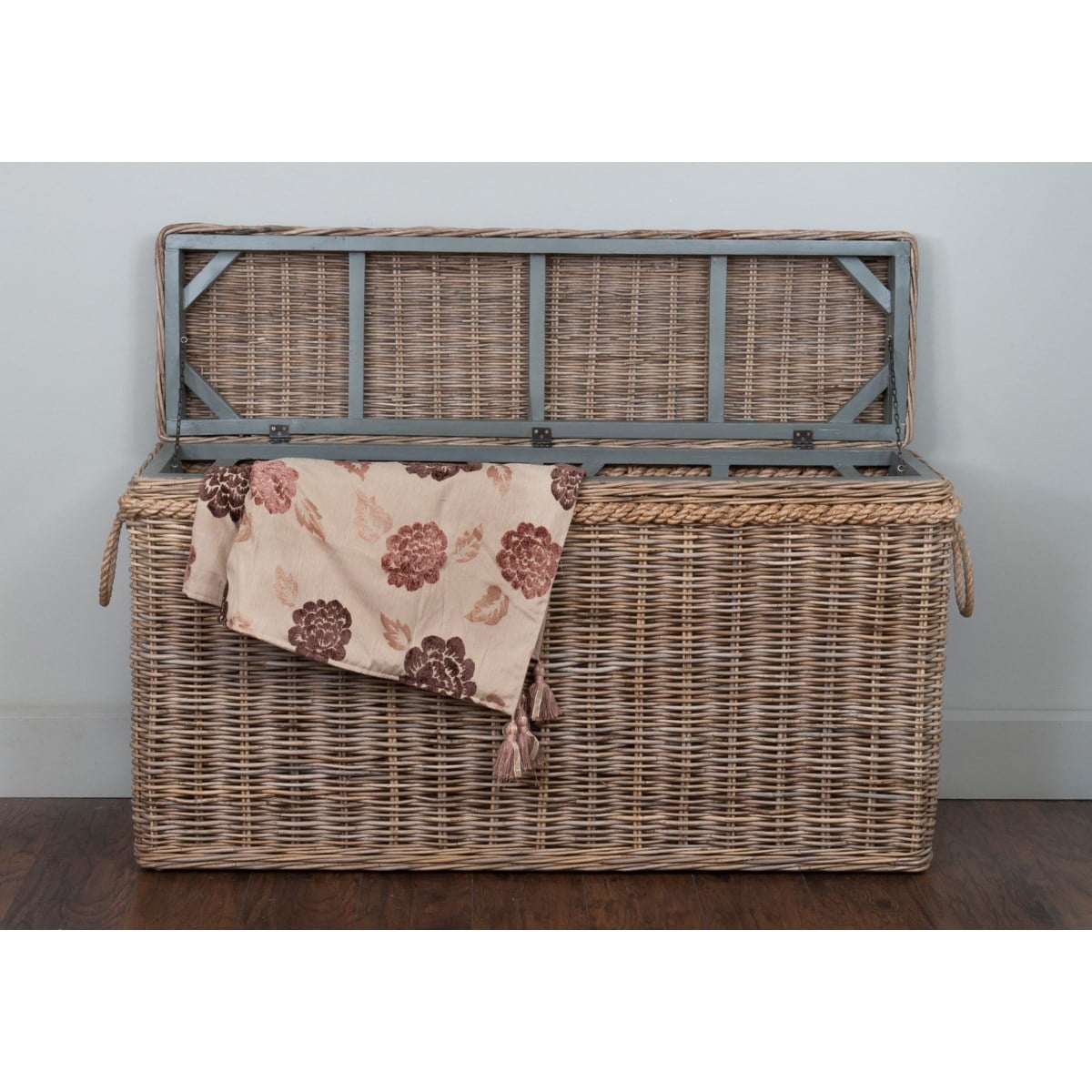 Sabrina Rattan Basket Console set of 2 W/Storage by Jeffan | Bins, Baskets & Buckets | Modishstore - 2