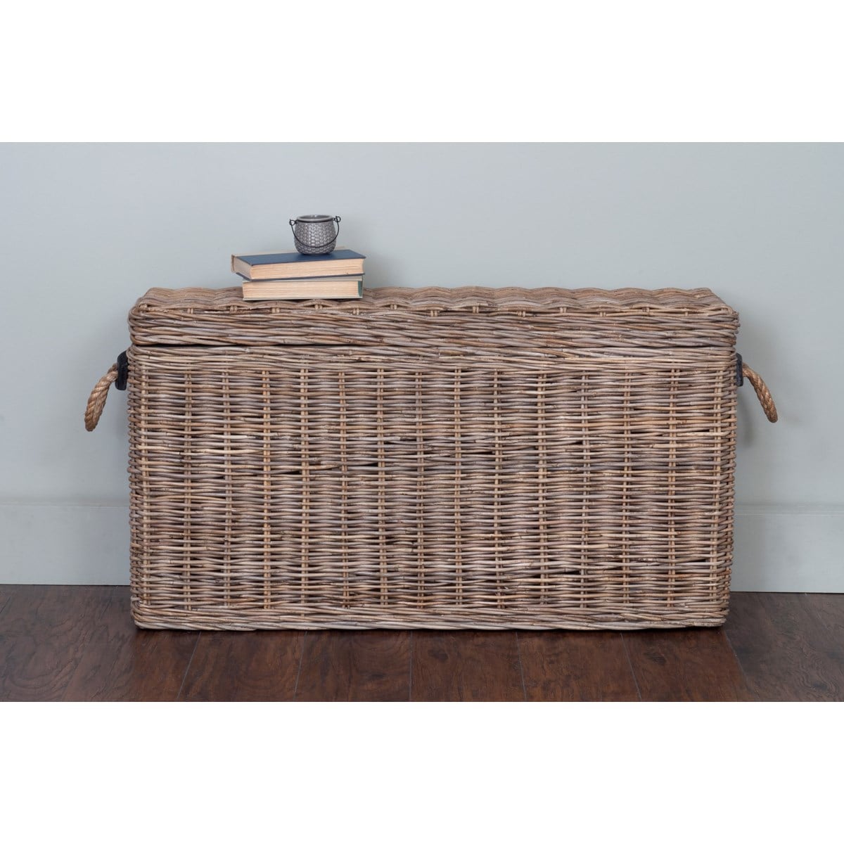 Sabrina Rattan Basket Console set of 2 W/Storage by Jeffan | Bins, Baskets & Buckets | Modishstore - 7