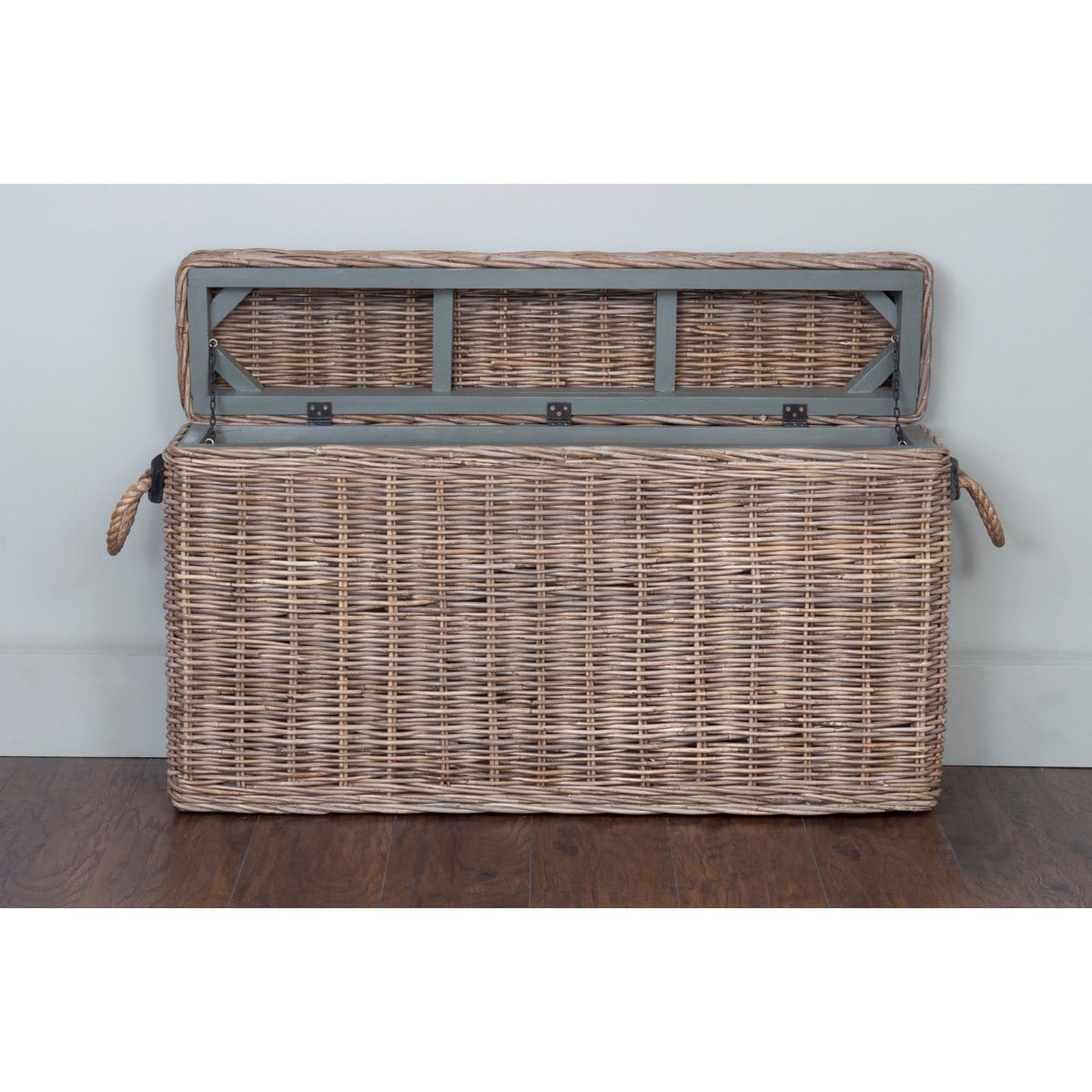 Sabrina Rattan Basket Console set of 2 W/Storage by Jeffan | Bins, Baskets & Buckets | Modishstore - 9