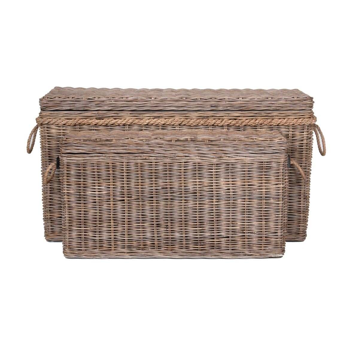 Sabrina Rattan Basket Console set of 2 W/Storage by Jeffan | Bins, Baskets & Buckets | Modishstore - 10
