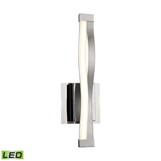 Twist 1-Light Wall Lamp in Aluminum and Chrome with Opal Glass Diffuser - Integrated LED ELK Lighting | Wall Lamps | Modishstore