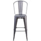 30'' High Clear Coated Indoor Barstool With Back By Flash Furniture | Bar Stools | Modishstore - 4