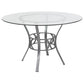 Carlisle 48'' Round Glass Dining Table With Silver Metal Frame By Flash Furniture | Dining Tables | Modishstore - 1
